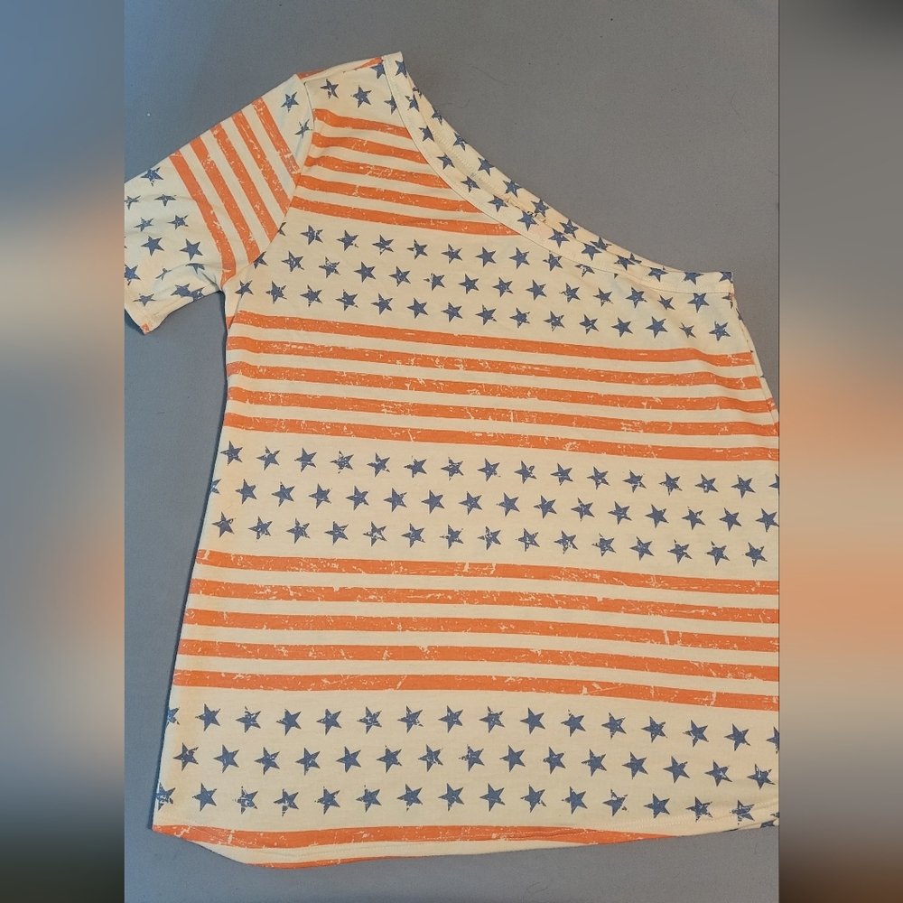 Off Shoulder American Flag Top
